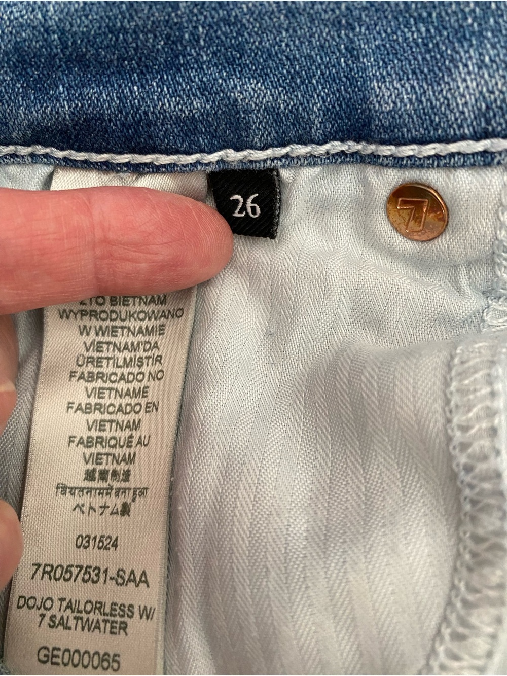 7 For All Mankind Dojo Tailorless Bootcut Flare Jeans 26 - Picture 9 of 12